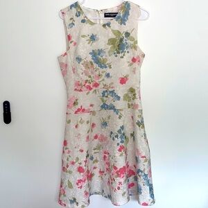 Karl Lagerfeld White Multi Color Floral Sheath Dress